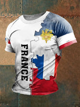 T-shirt à manches courtes design drapeau français pour hommes
